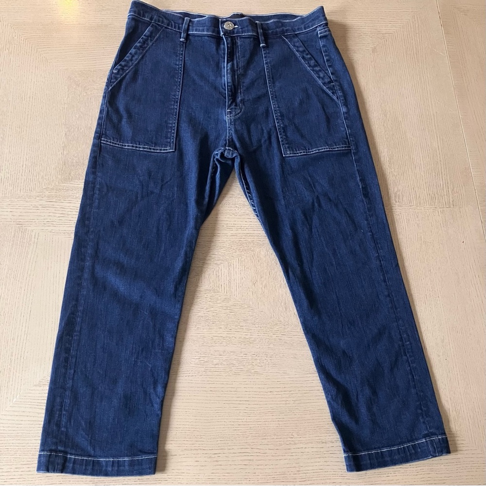 3x1 Dark Blue High Rise Utility Pockets Straight Crop Women’s Jeans